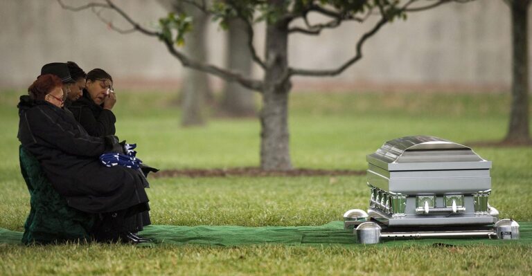 military family funeral casket