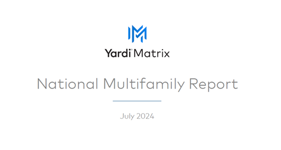 National multifamily advertised rents rose in July on the back of the strong economy, Yardi Matrix said in the July report.